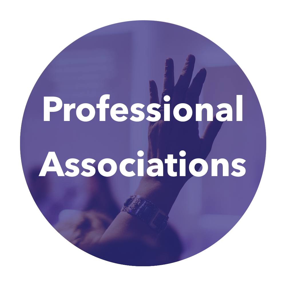 A round logo with the words "Professional Associations".