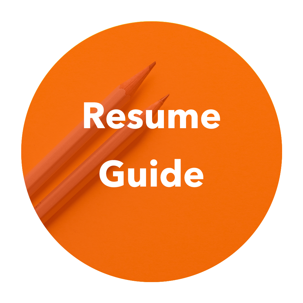 A round logo with the words "Resume Guide".